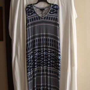 LANE BRYANT Dark Blue & White Jersey Knit TANK DRESS Sz 14/16
